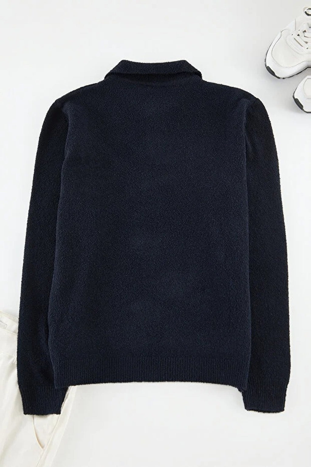 Polo Neck Textured Sweater