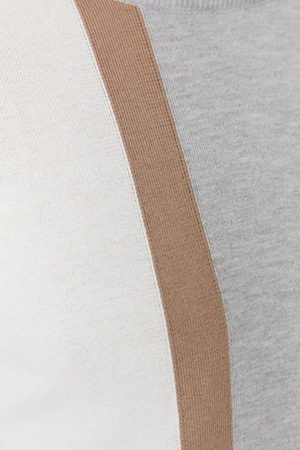 Crew Neck Color Block Knit Sweater