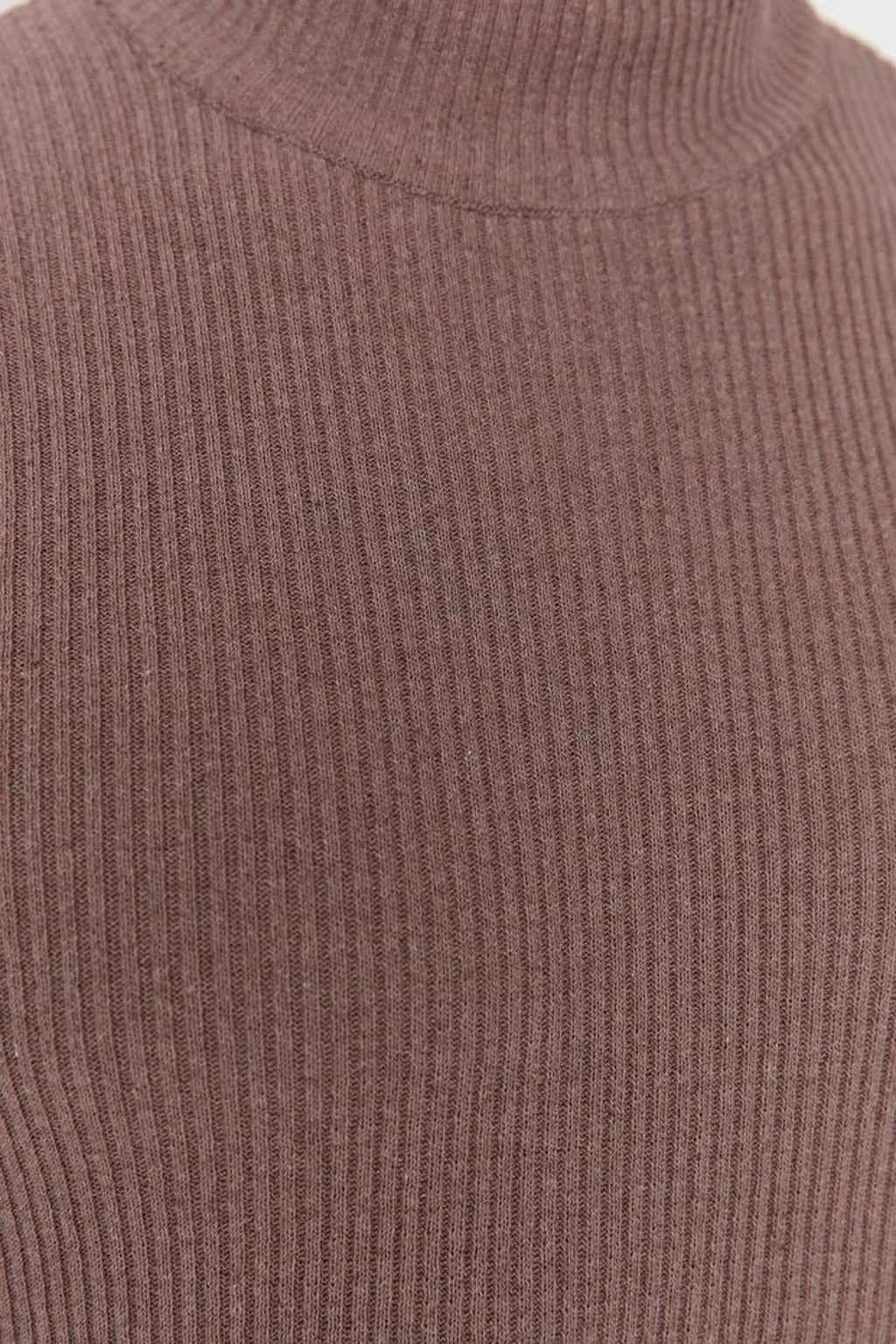 Half Turtleneck Ribbed Knit Sweater