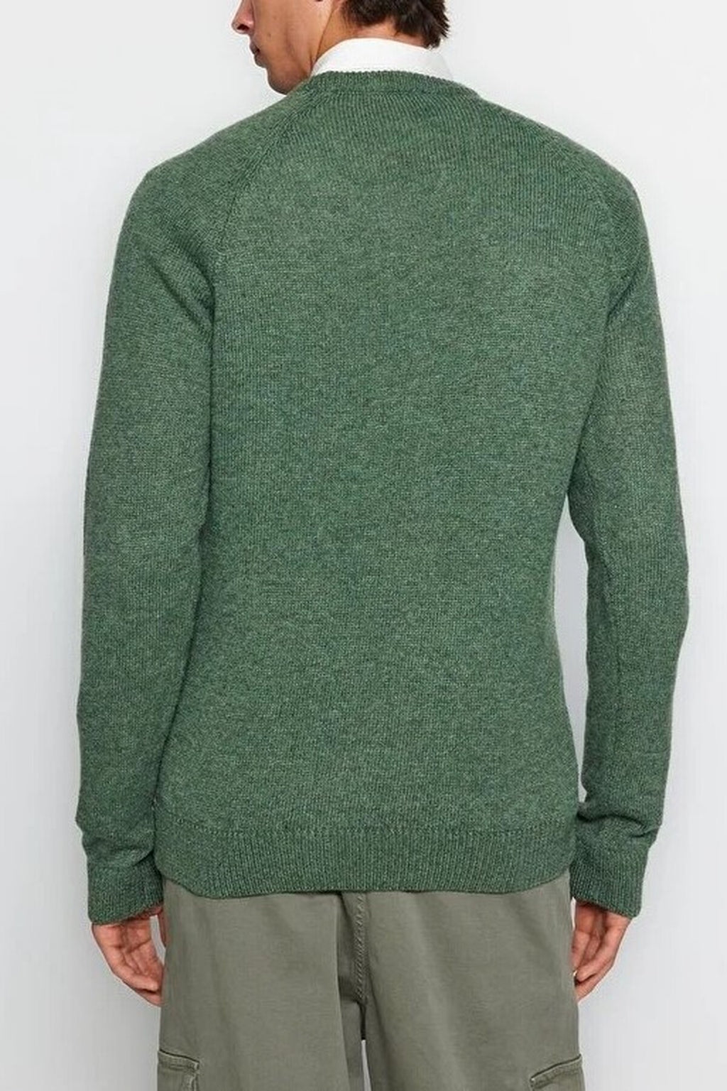 Crew Neck Raglan Sleeve Textured Knit Sweater