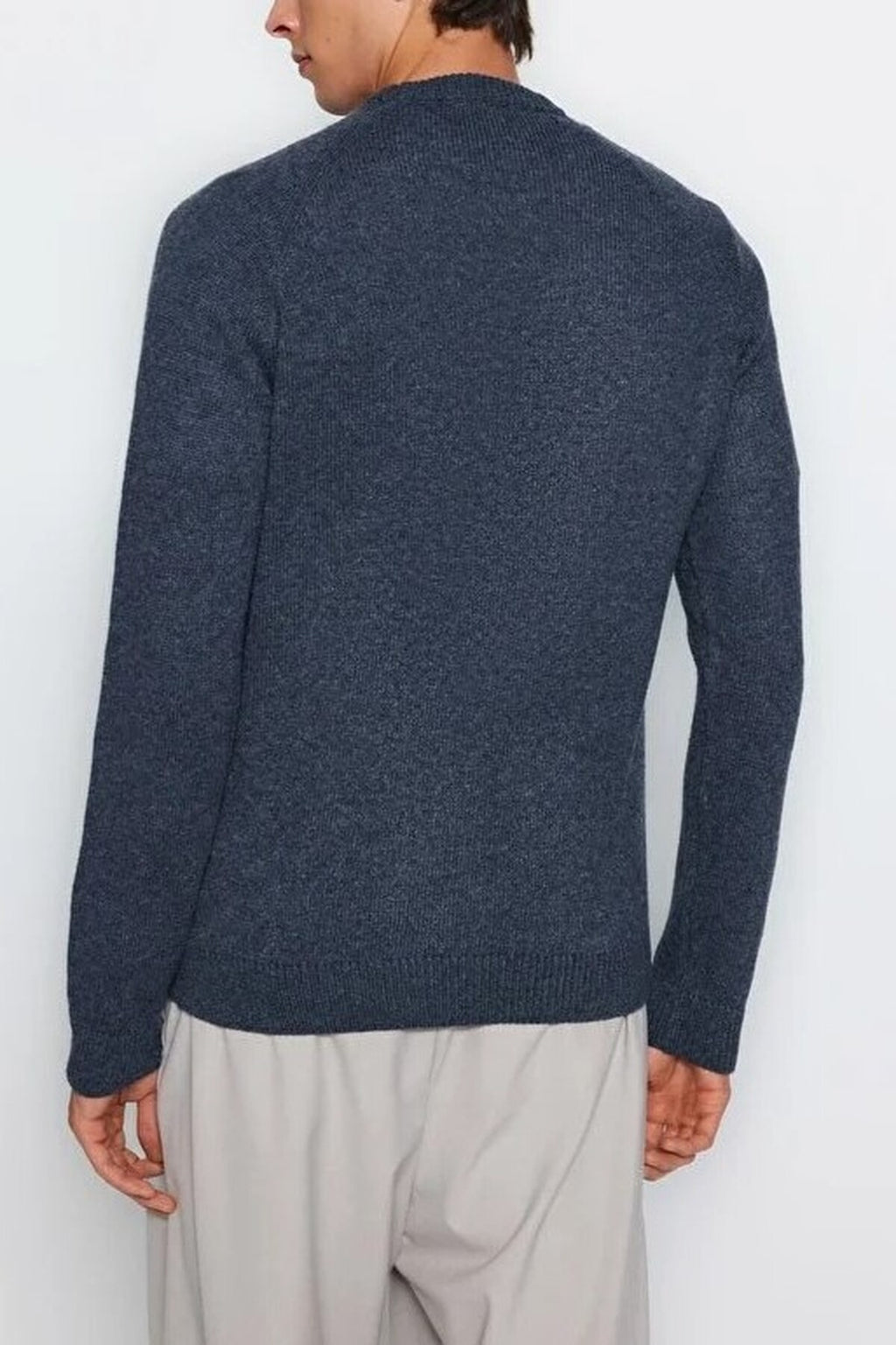 Crew Neck Raglan Sleeve Textured Knit Sweater