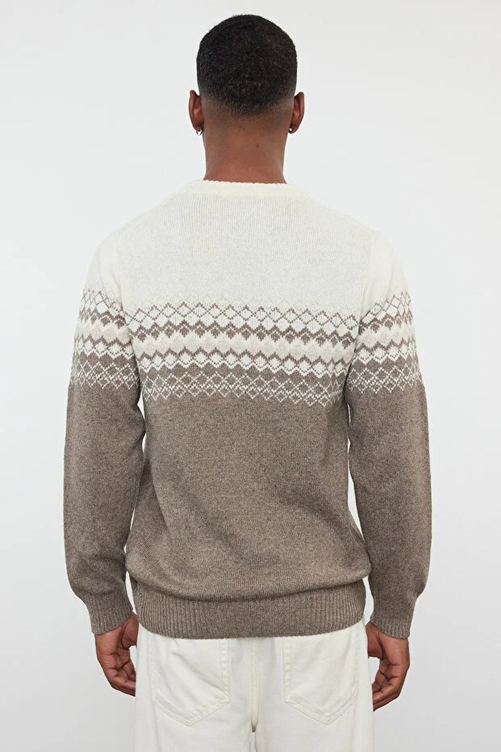 Crew Neck Ethnic Knit Sweater