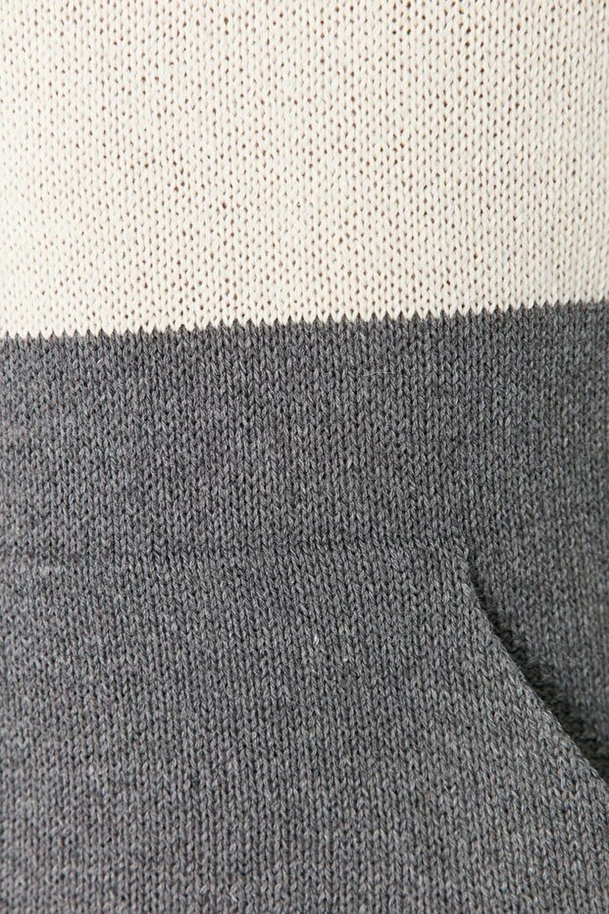 Color Block Knit Sweater with Hood