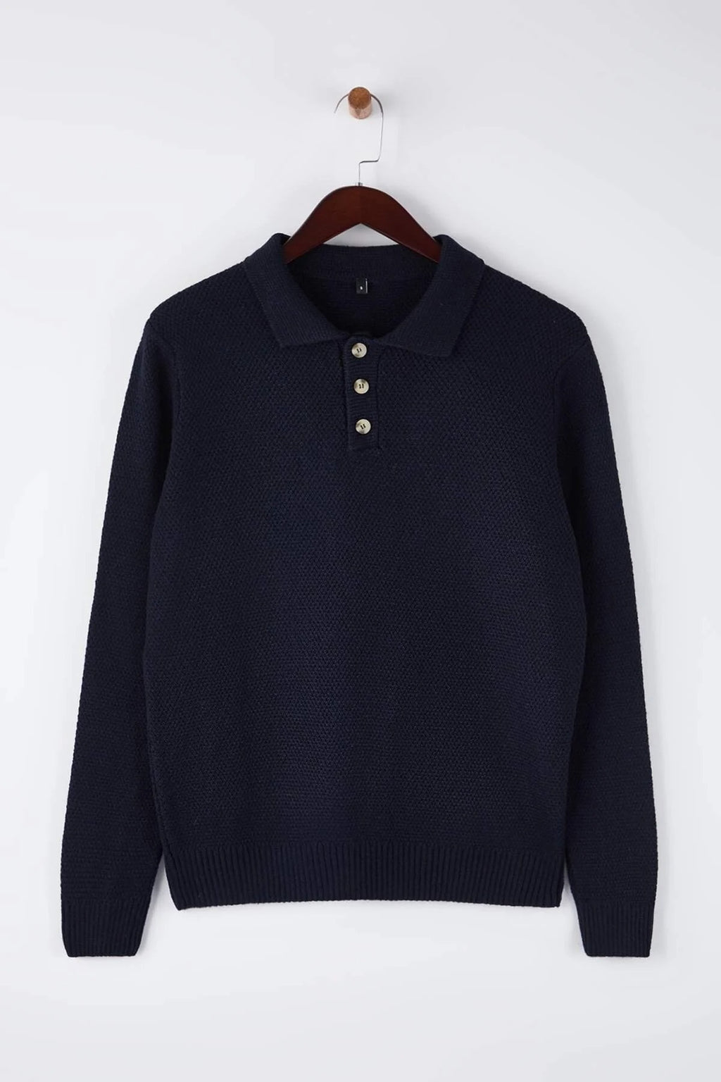 Regular Polo Collar Buttoned Sweater