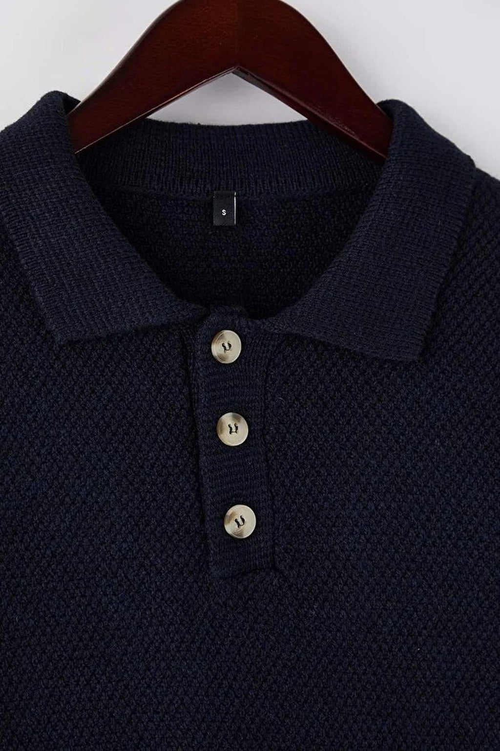 Regular Polo Collar Buttoned Sweater