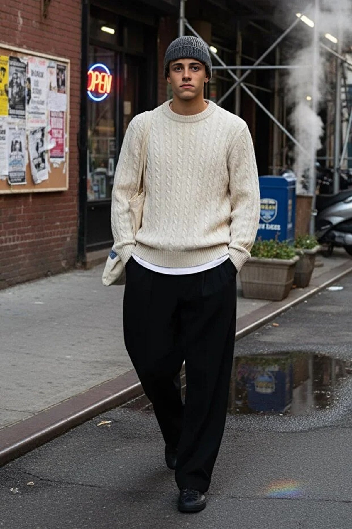 Crew Neck Thick Knit Sweater