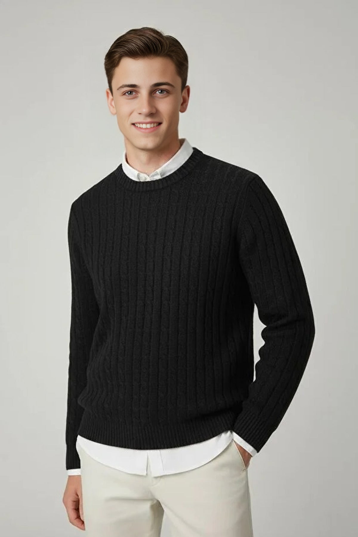Crew Neck Thick Knit Sweater