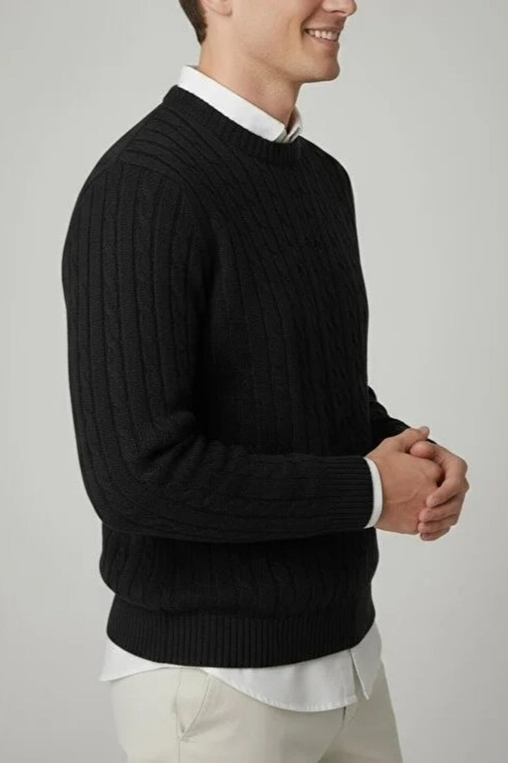Crew Neck Thick Knit Sweater