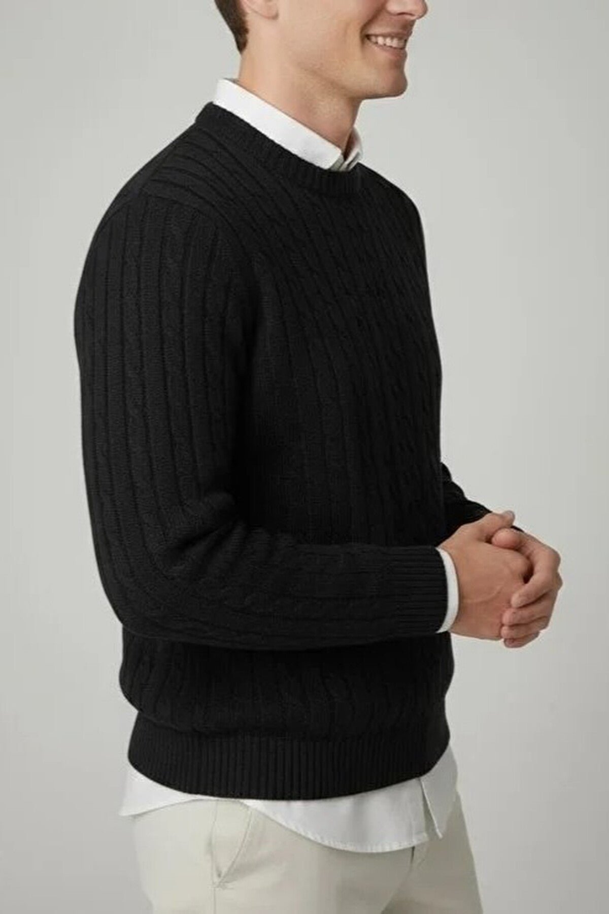 Crew Neck Thick Knit Sweater