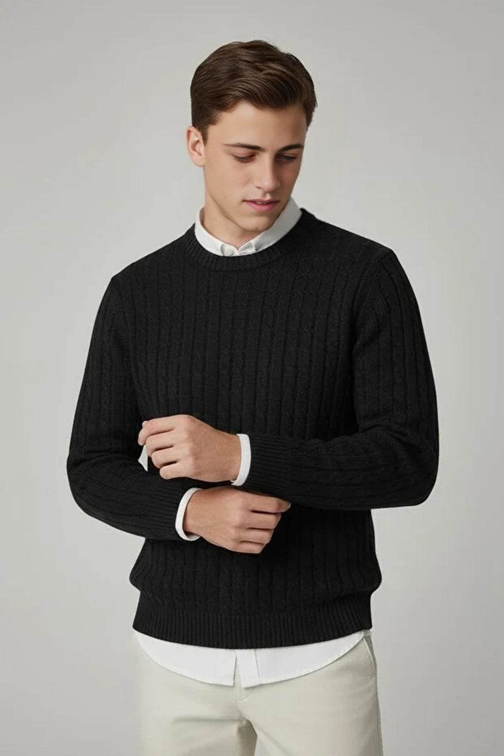Crew Neck Thick Knit Sweater