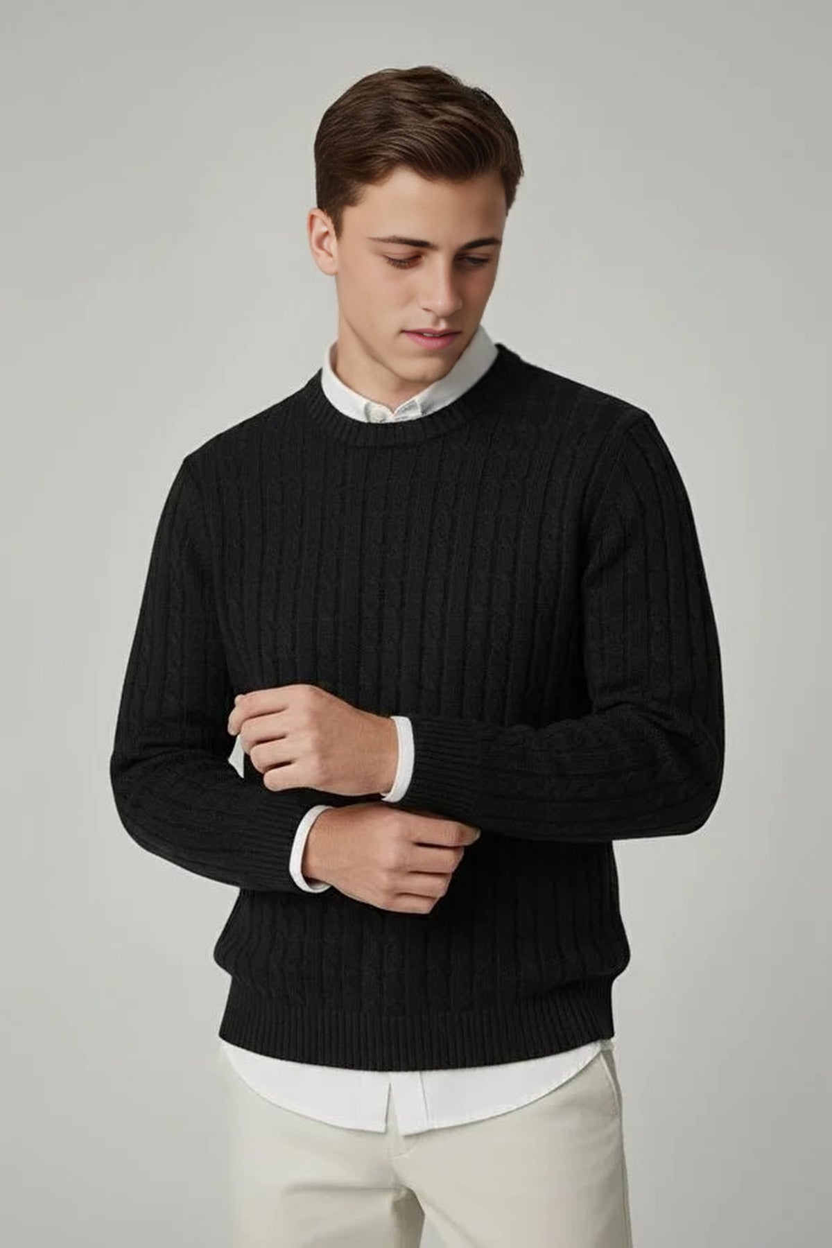 Crew Neck Thick Knit Sweater