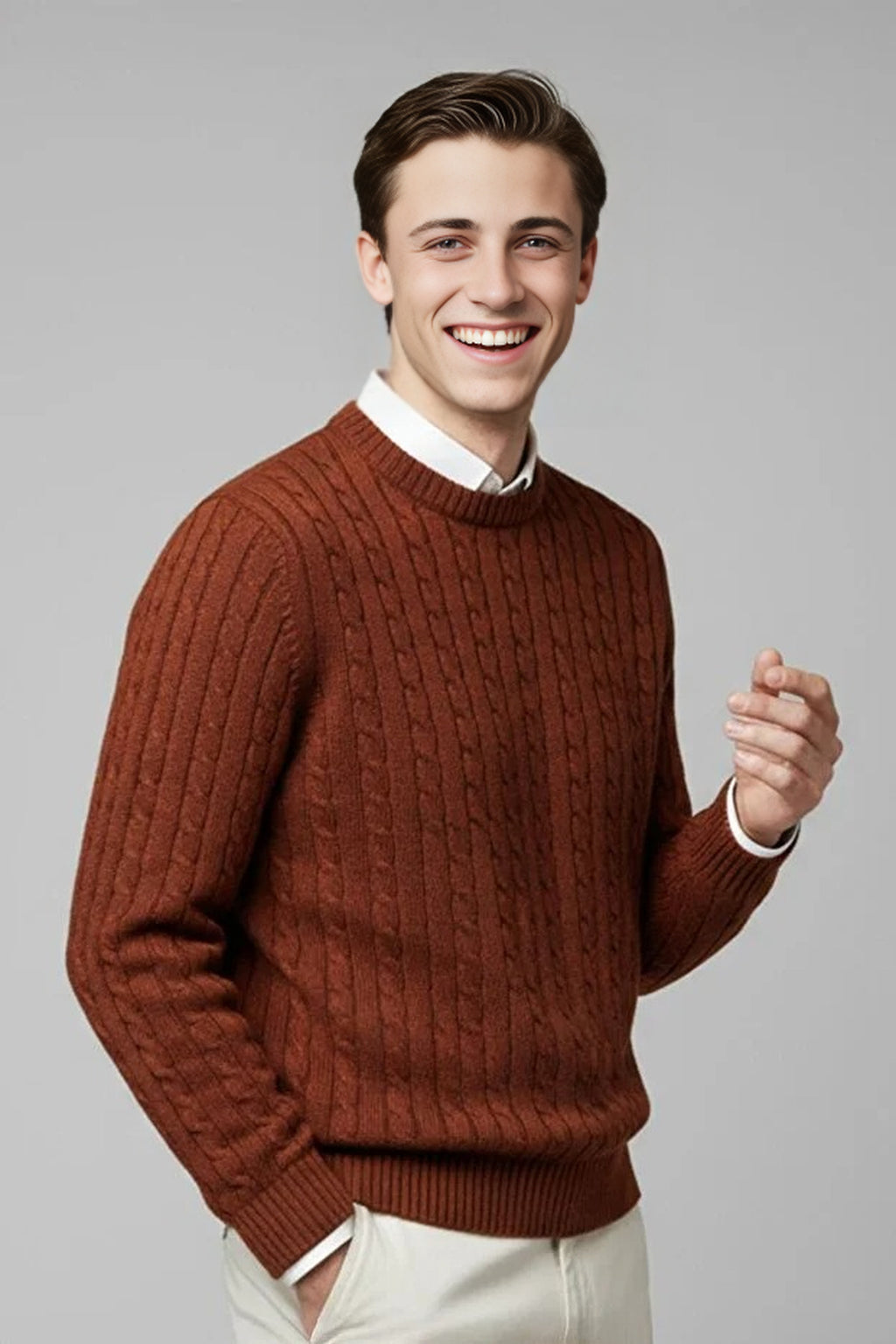 Crew Neck Thick Knit Sweater