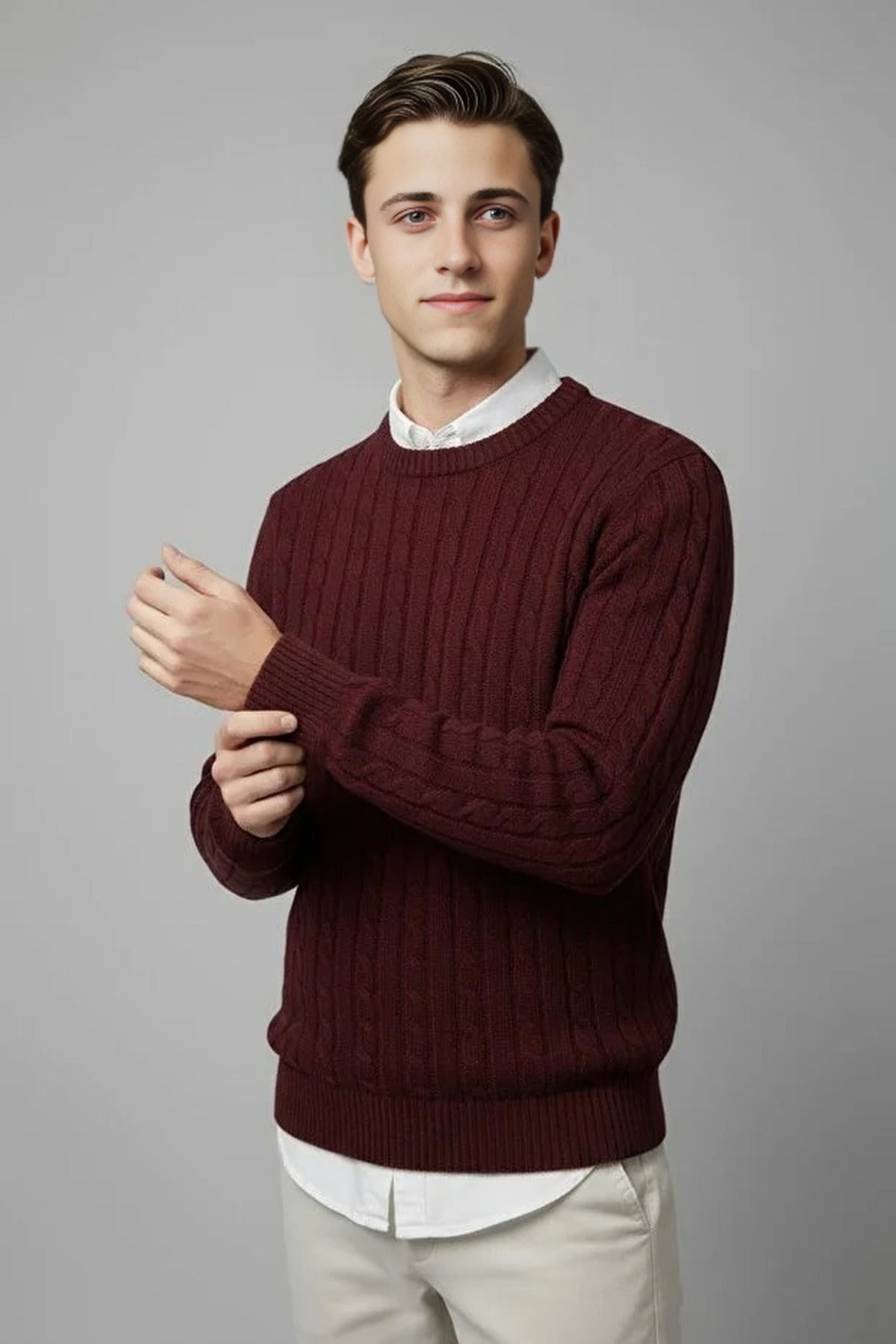 Crew Neck Thick Knit Sweater