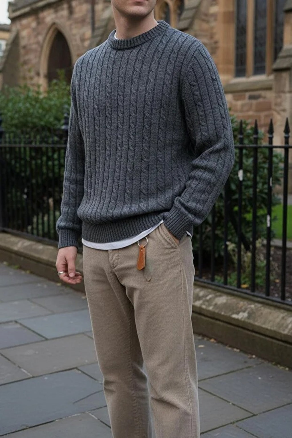 Crew Neck Thick Knit Sweater