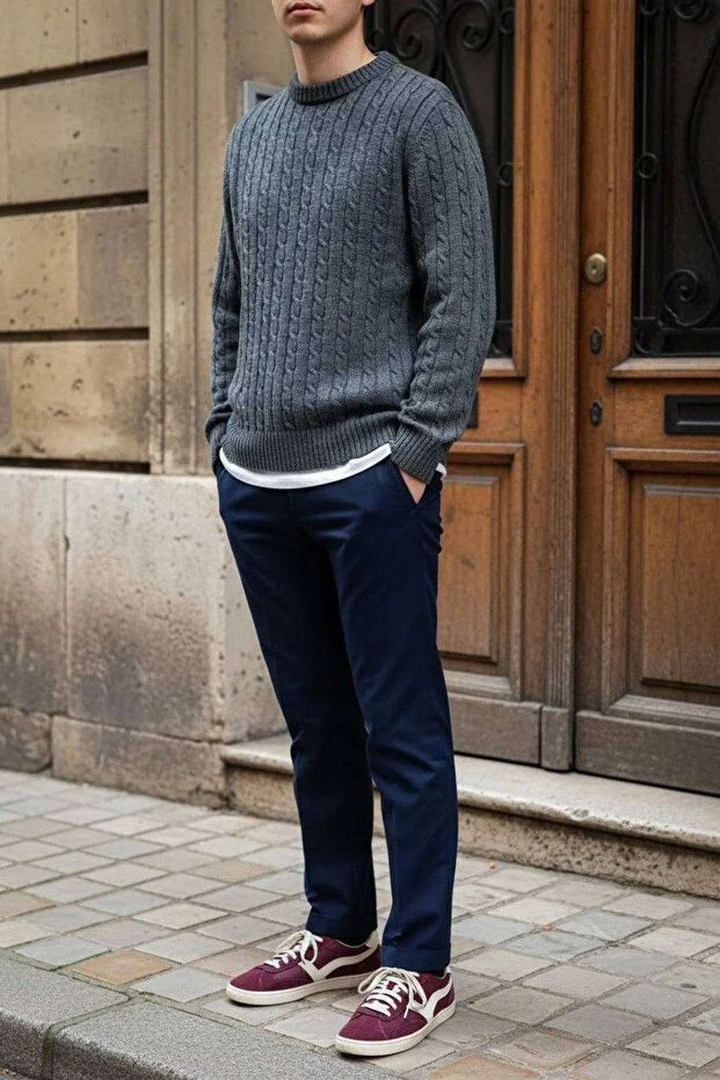 Crew Neck Thick Knit Sweater