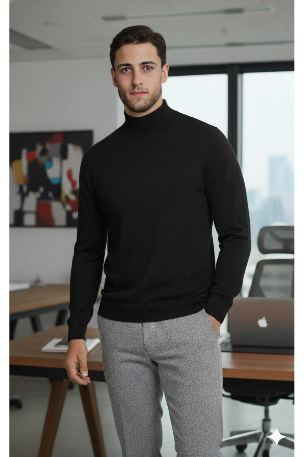 Half Turtleneck Regular Fit Knit Sweater