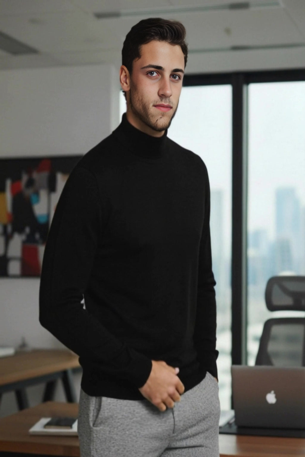 Half Turtleneck Regular Fit Knit Sweater