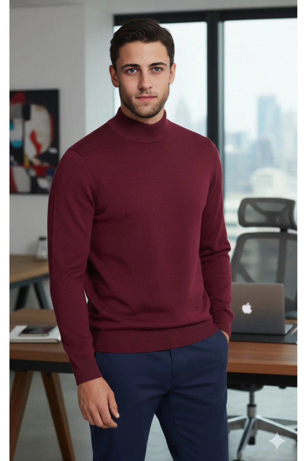 Half Turtleneck Regular Fit Knit Sweater