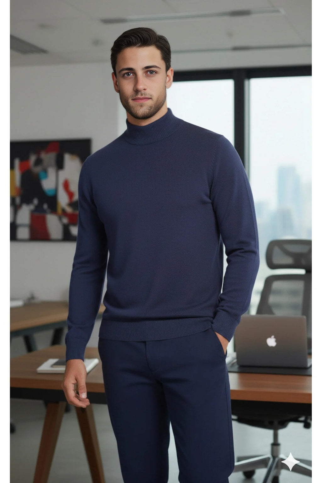 Half Turtleneck Regular Fit Knit Sweater