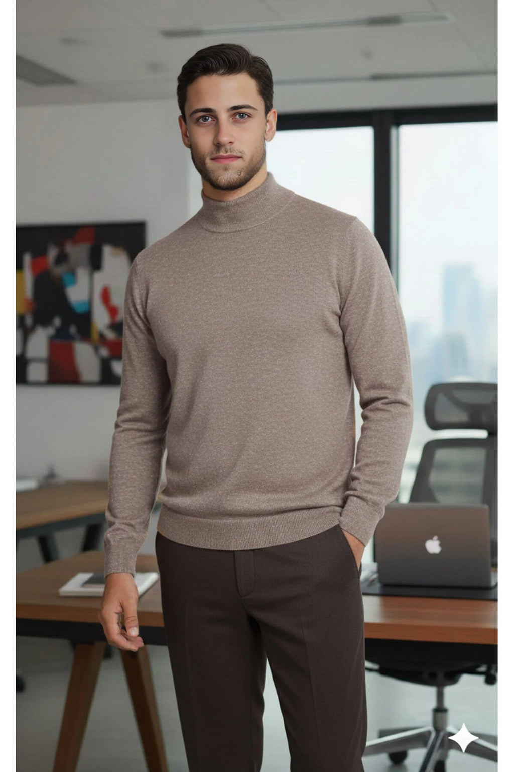 Half Turtleneck Regular Fit Knit Sweater
