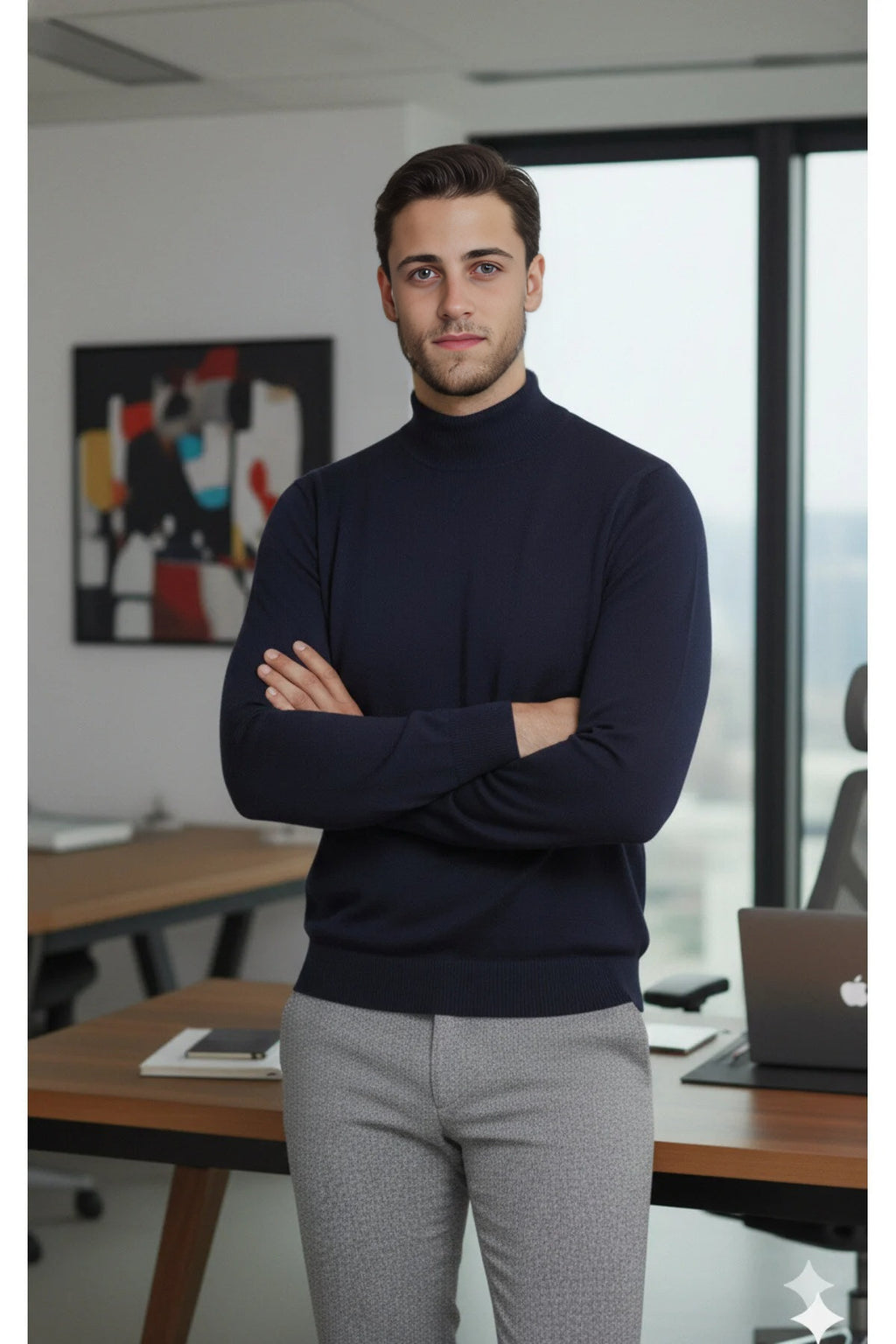 Half Turtleneck Regular Fit Knit Sweater