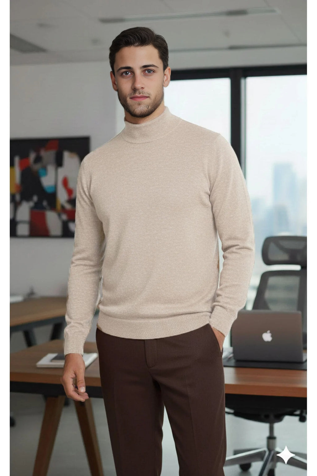 Half Turtleneck Regular Fit Knit Sweater