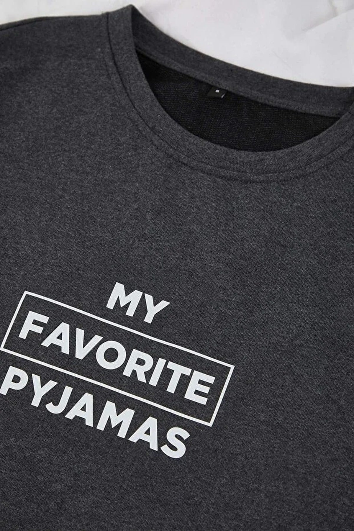 2-Piece Regular Slogan Printed Knit Pajama Set