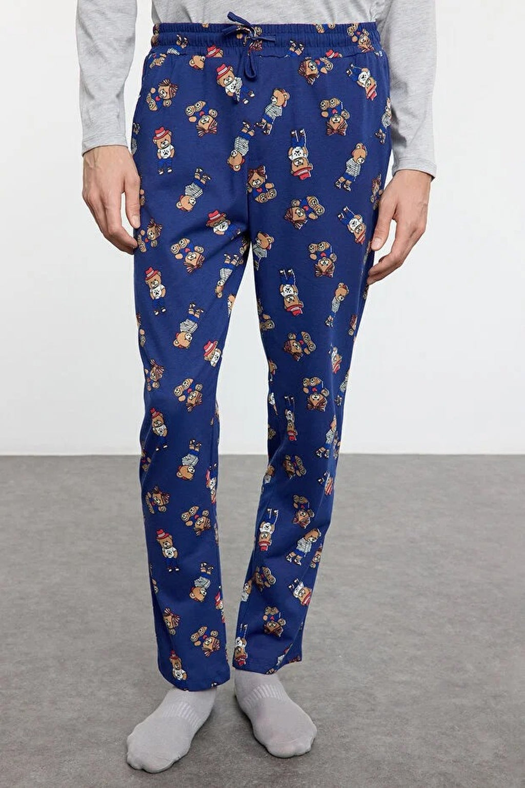 2-Piece Teddy Bear Print Knit Pajama Set