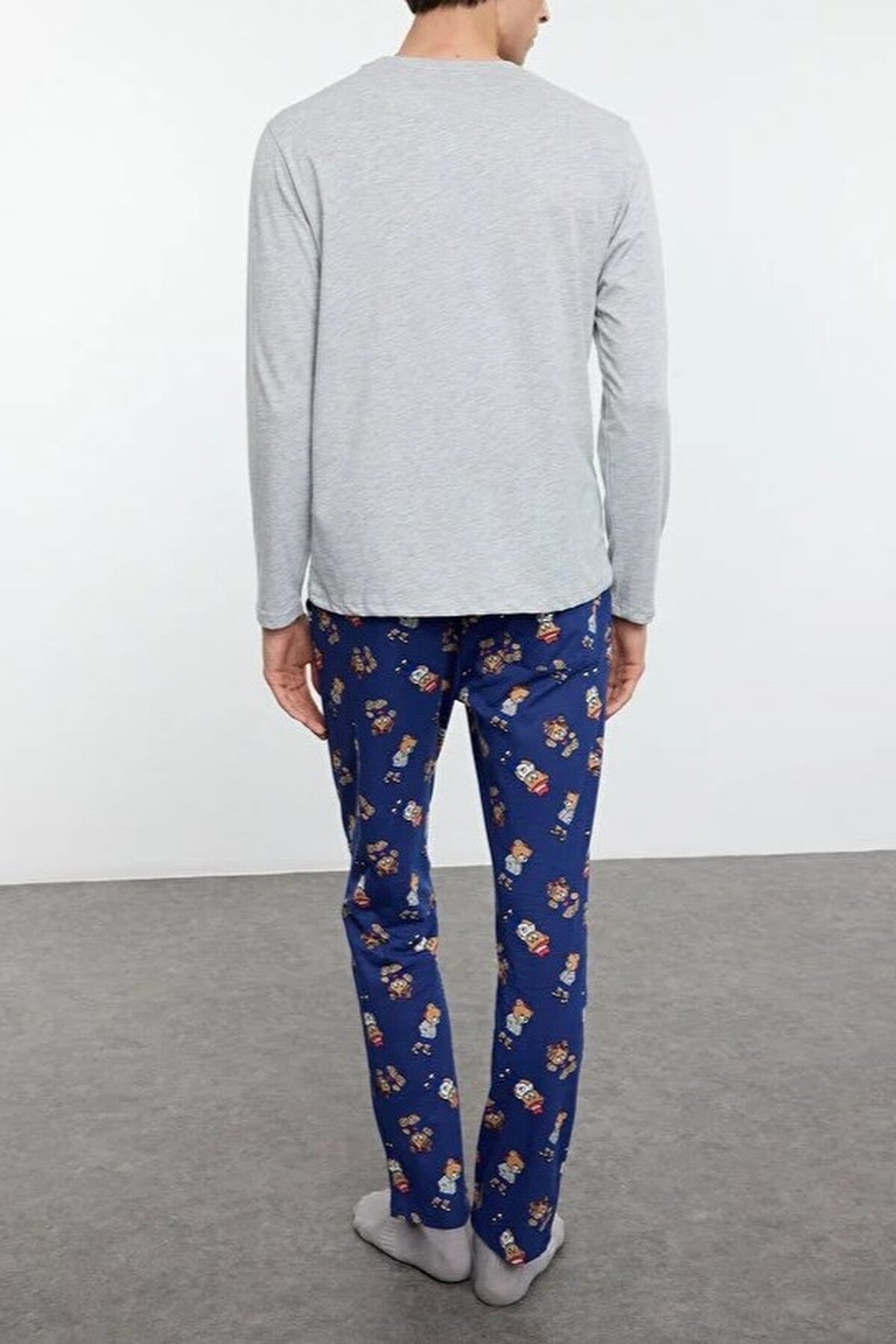 2-Piece Teddy Bear Print Knit Pajama Set