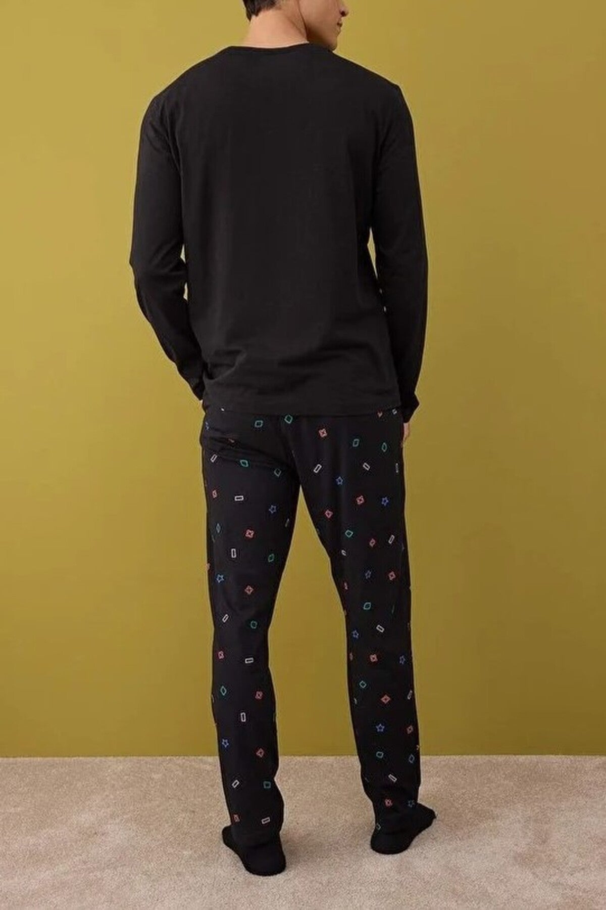 2-Piece Regular Fit Game Print Knit Pajama Set