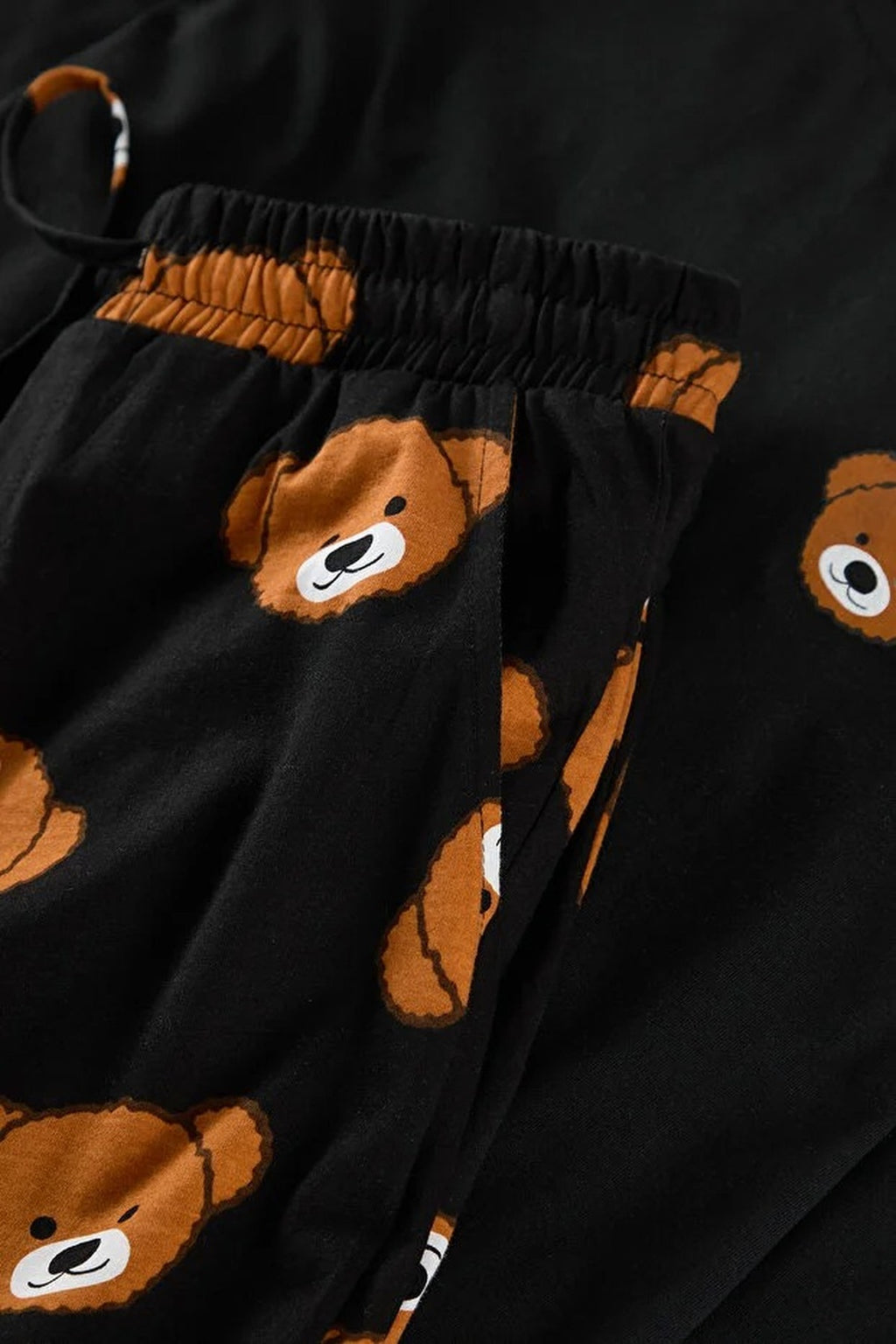 2-Piece Regular Fit Teddy Bear Print Knit Pajama Set