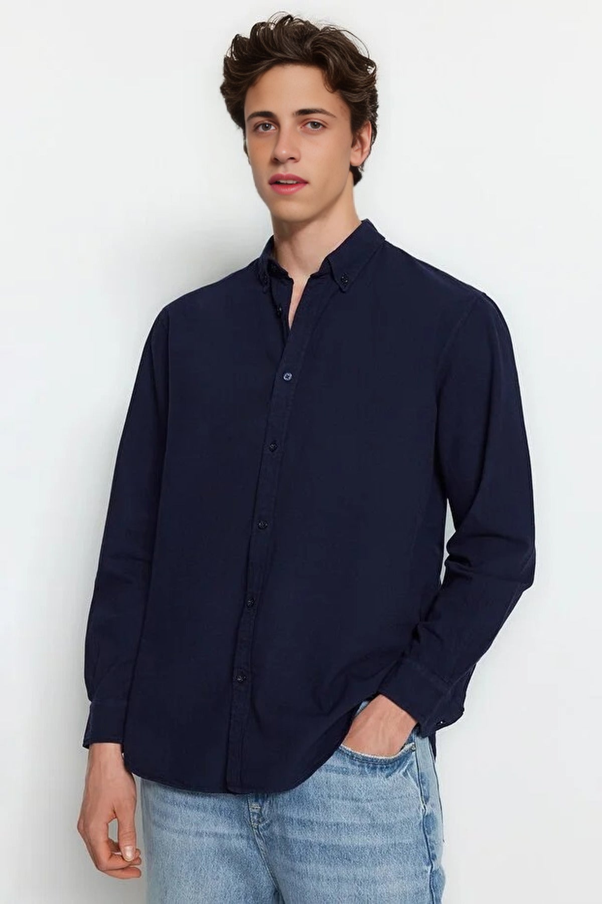 100% Cotton Linen Look Shirt