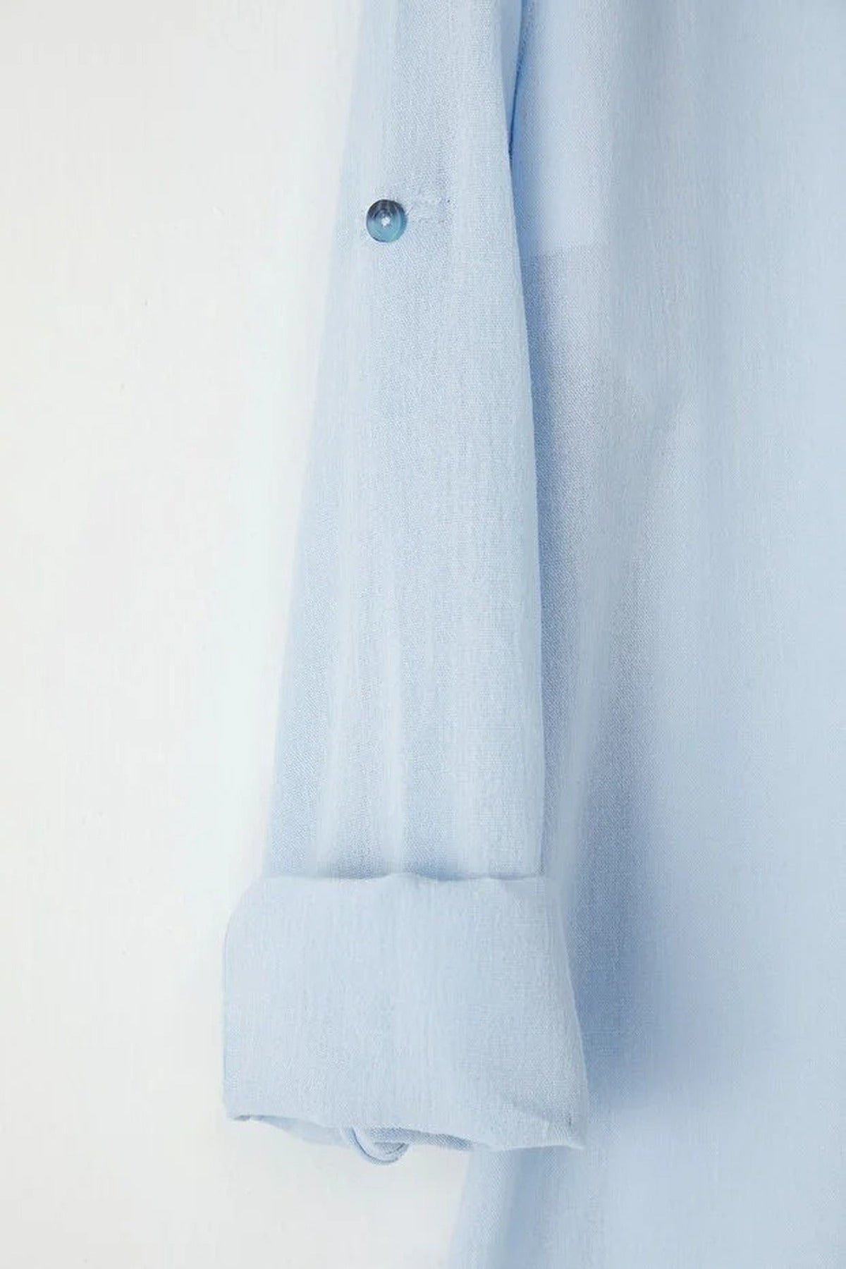 Linen Look Shirt with Epaulettes and Wrinkled Effect