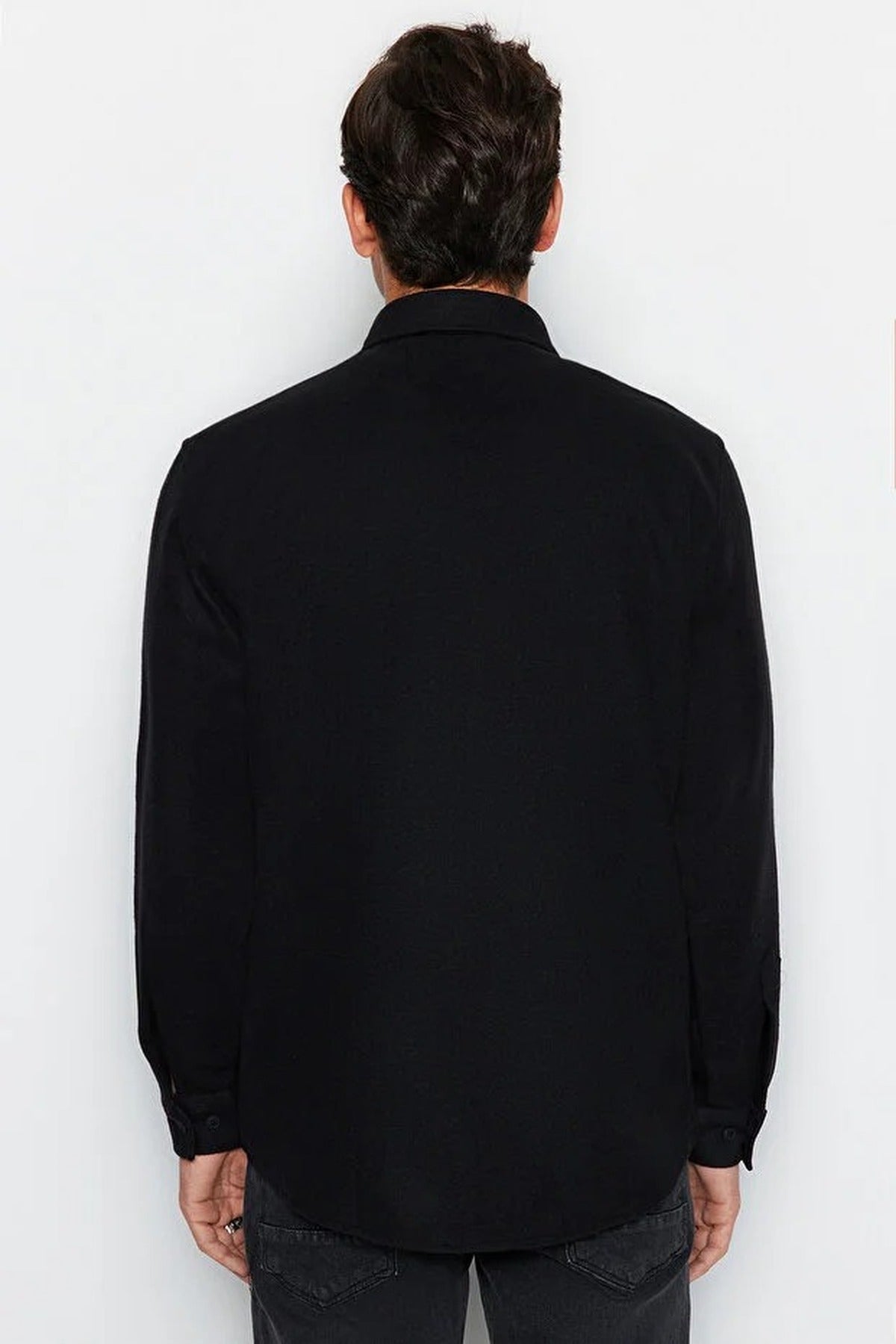 Parachute Pocket Cashmere Textured  Thick Jacket Shirt