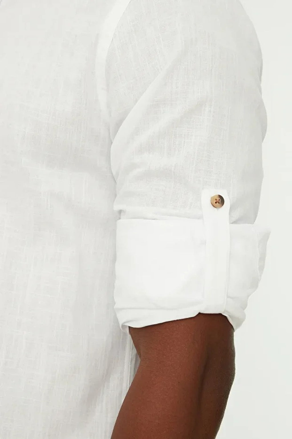 Slim Fit 100% Cotton Linen Look Shirt