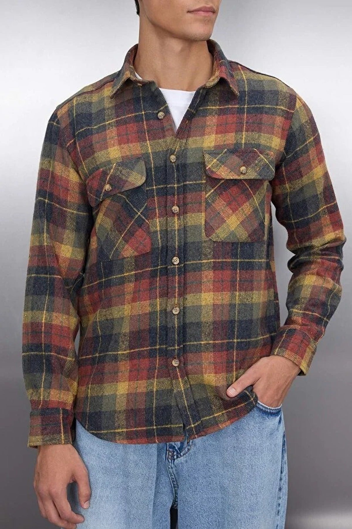 Double Pocket Lumberjack Argyle Shirt