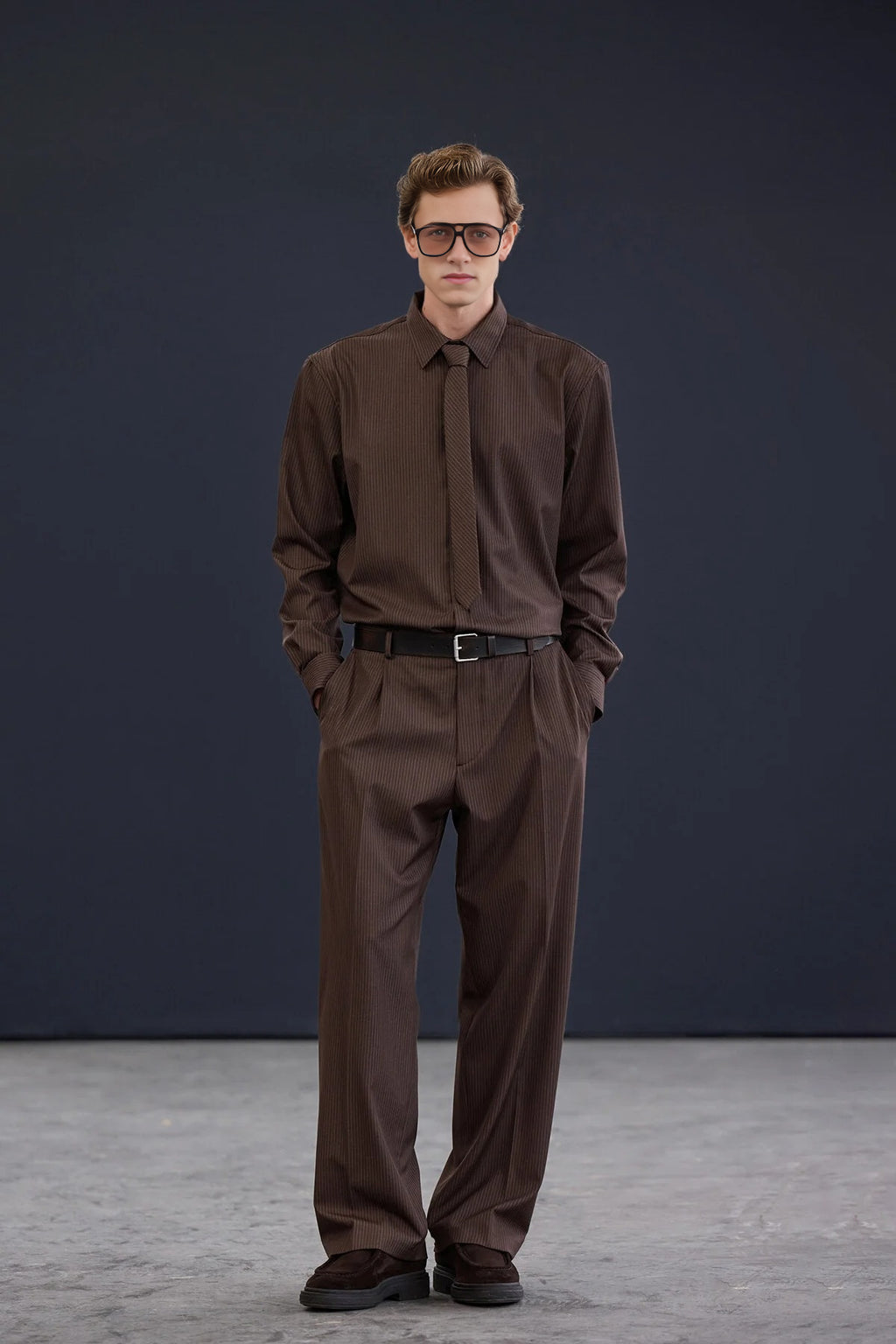 Striped Shirt with Tie