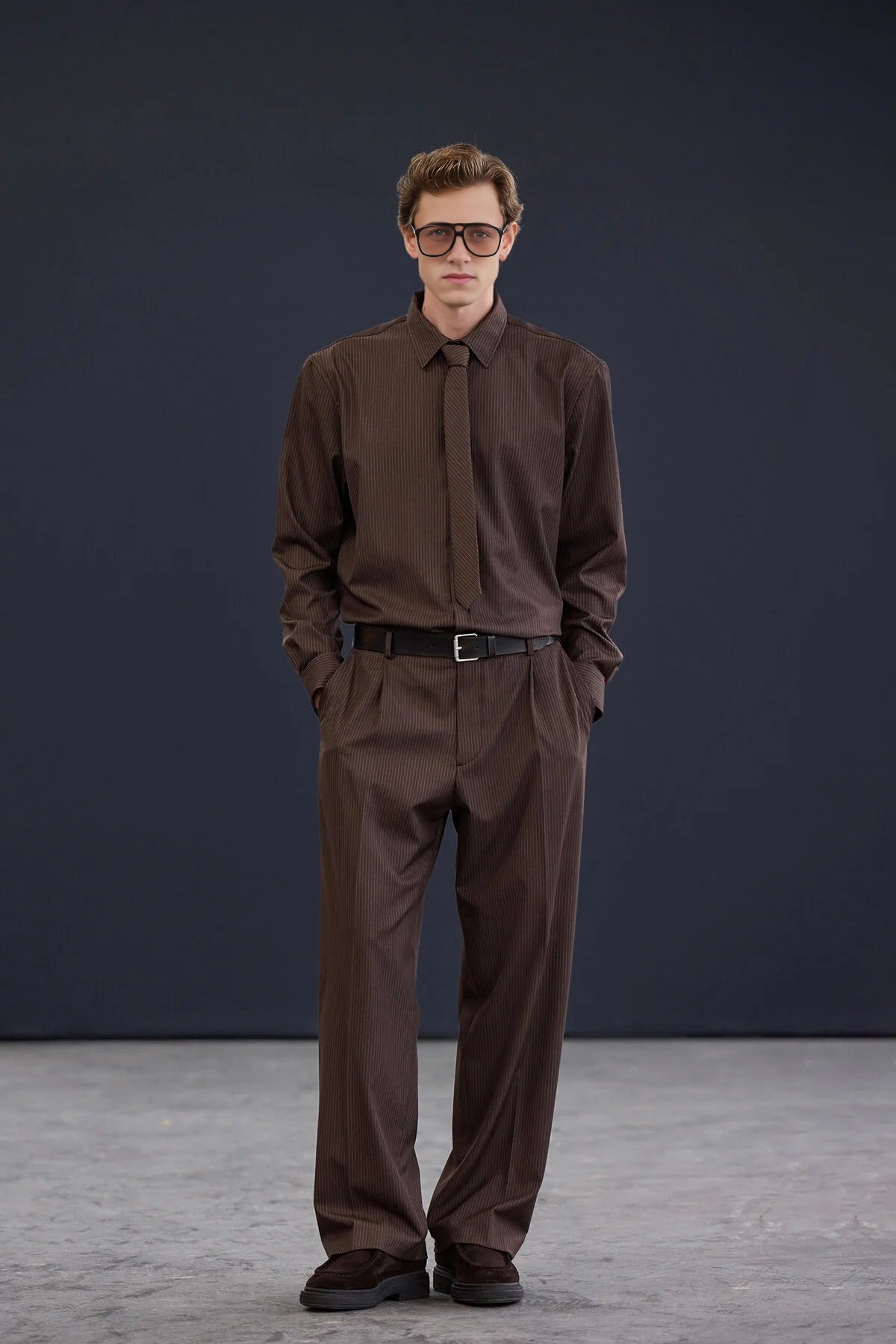 Striped Shirt with Tie