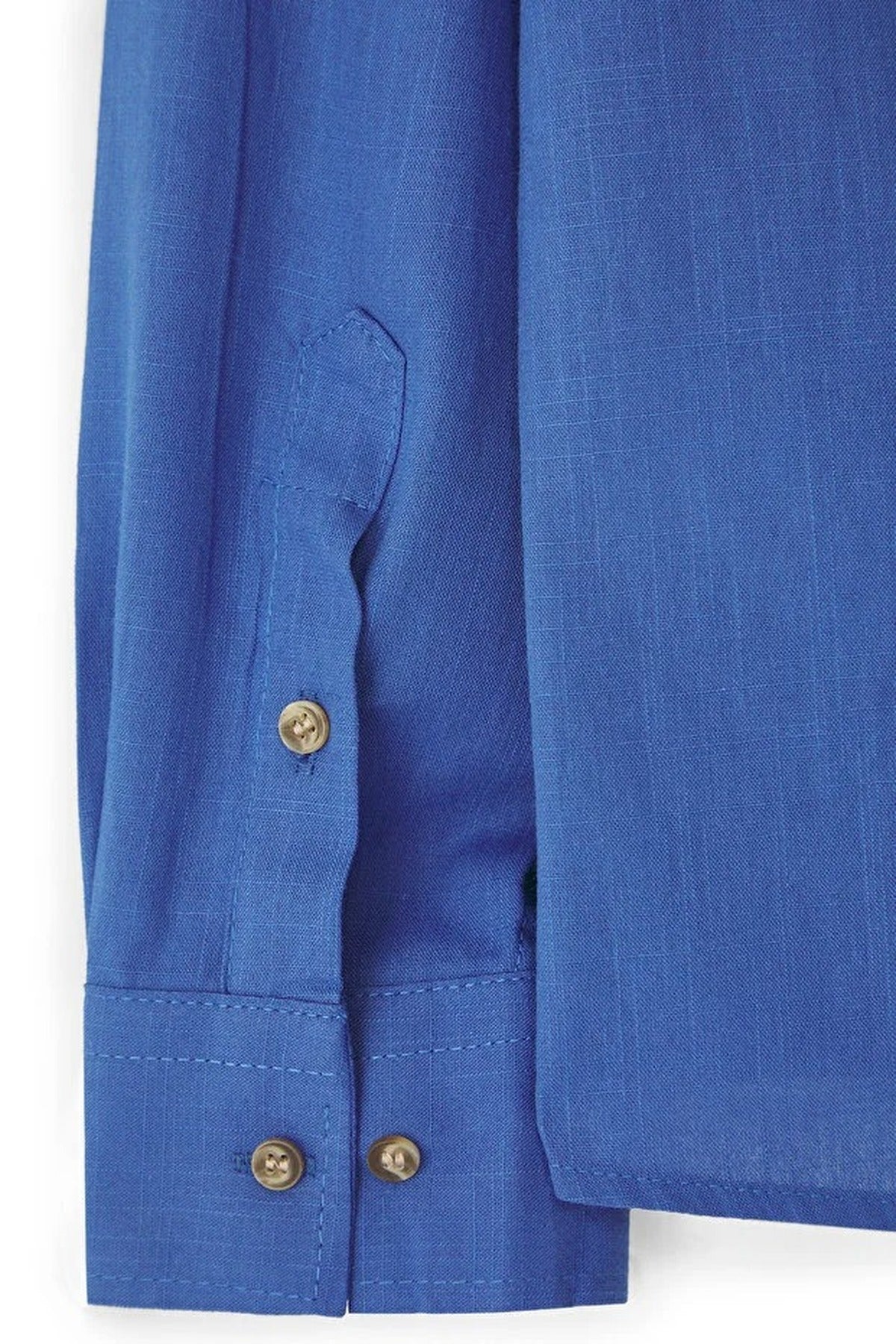 Slim Fit Half Placket Mandarin Collar 100% Cotton Linen Look Shirt