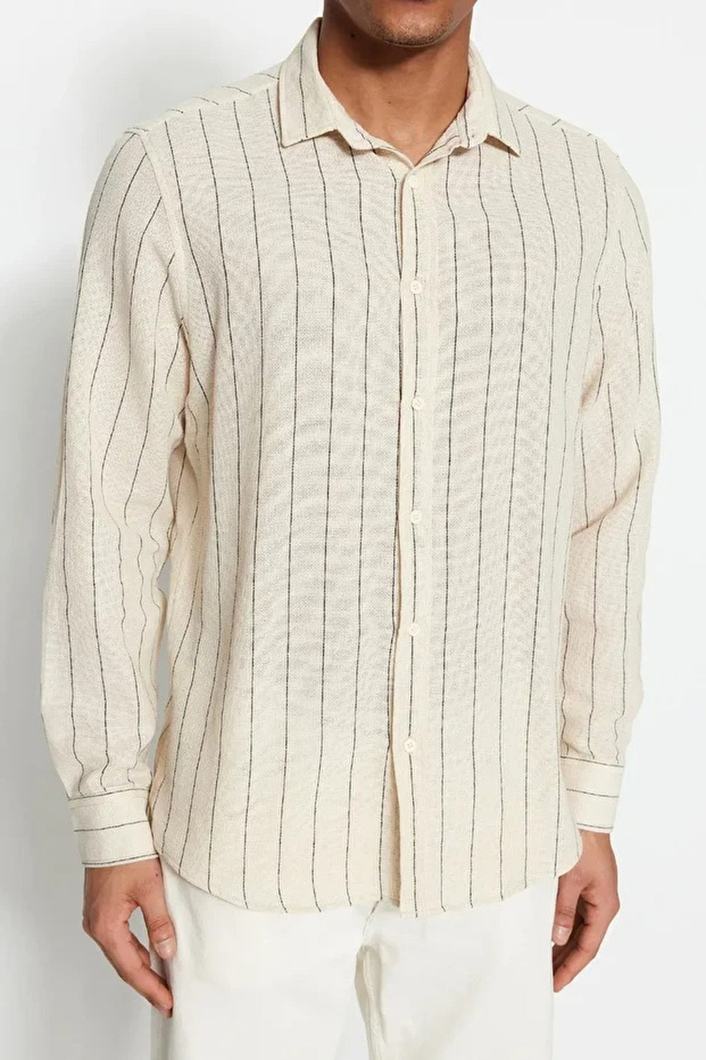 Striped Regular Fit Textured Shirt