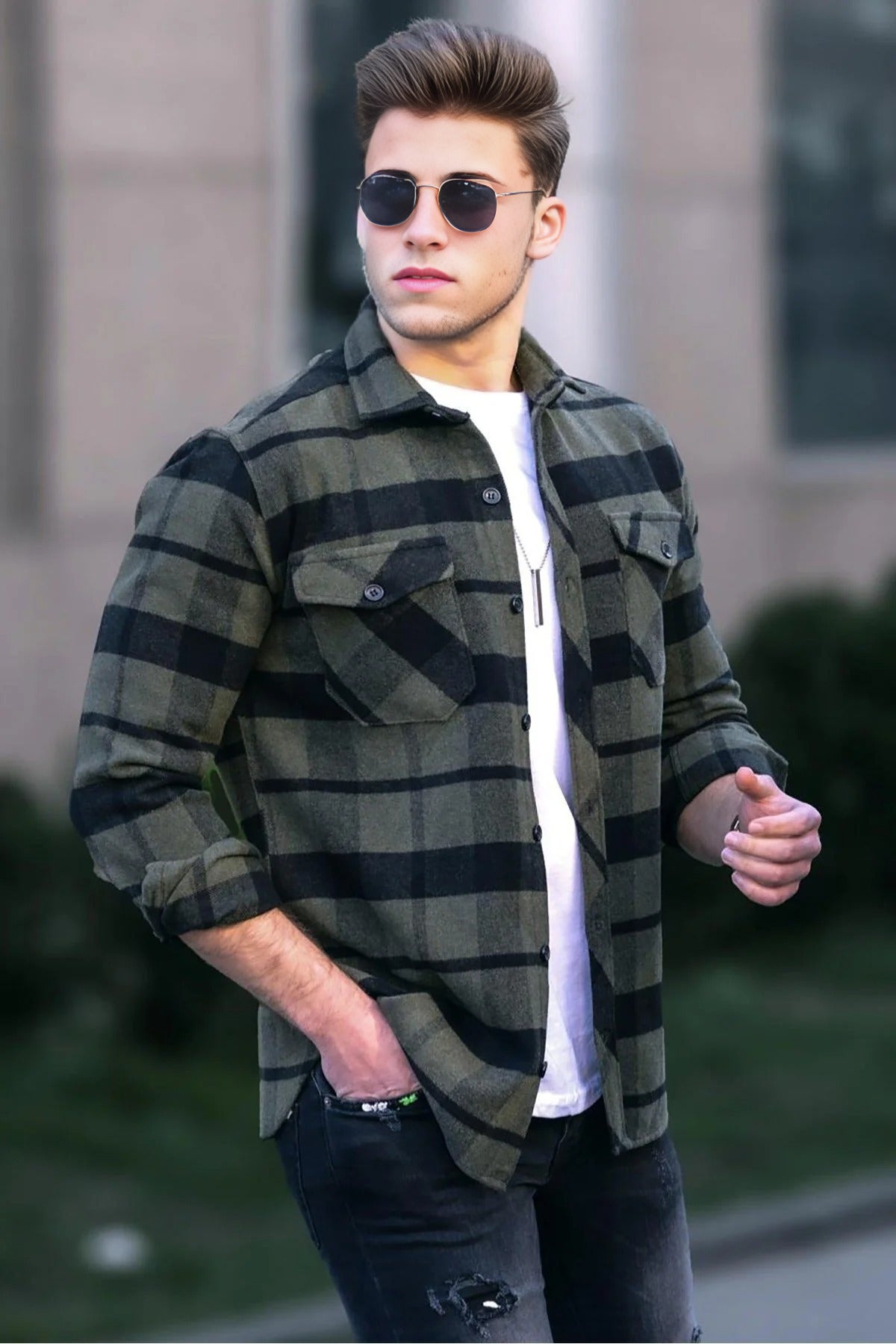 Argyle Pattern Long Sleeve Shirt