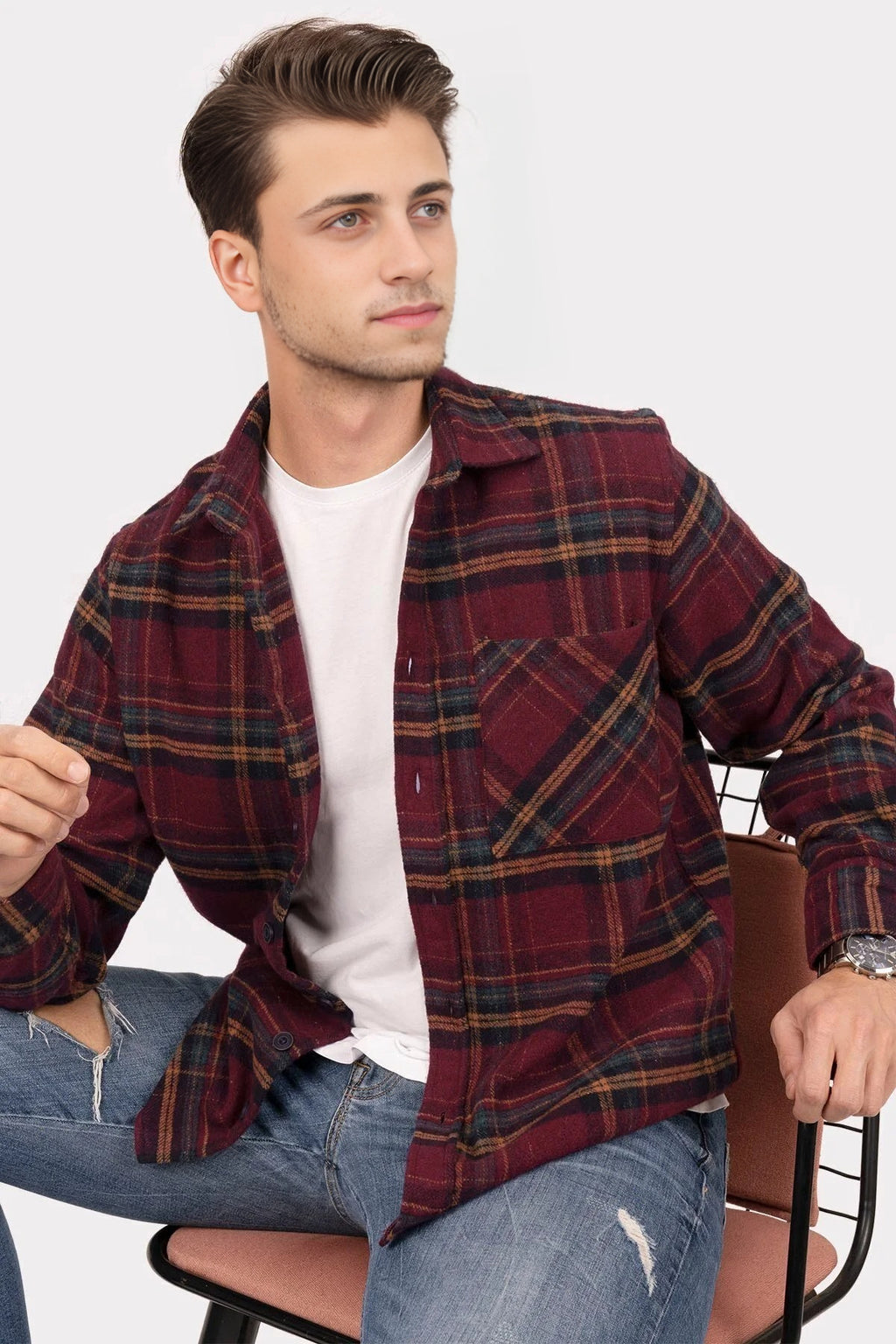 Argyle Pattern Long Sleeve Shirt