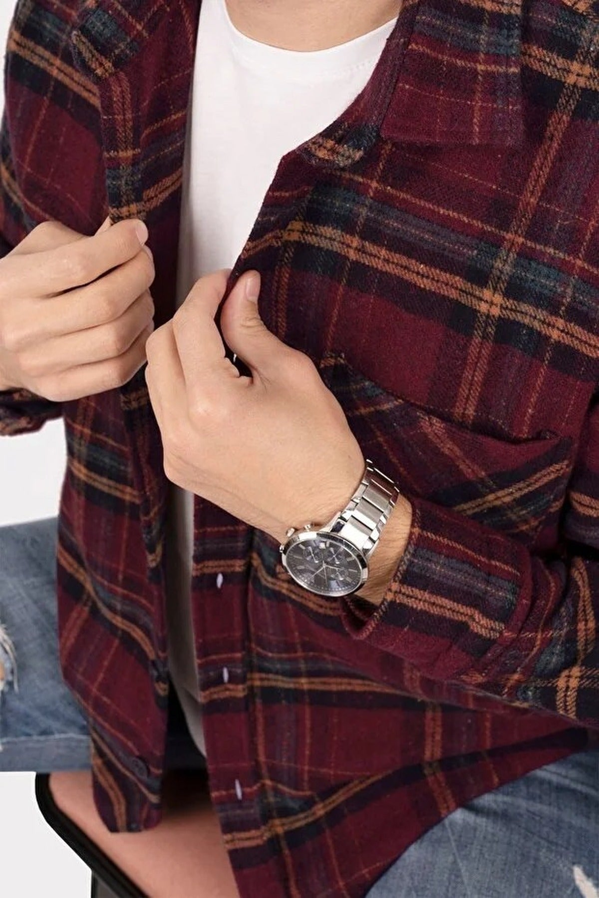 Argyle Pattern Long Sleeve Shirt