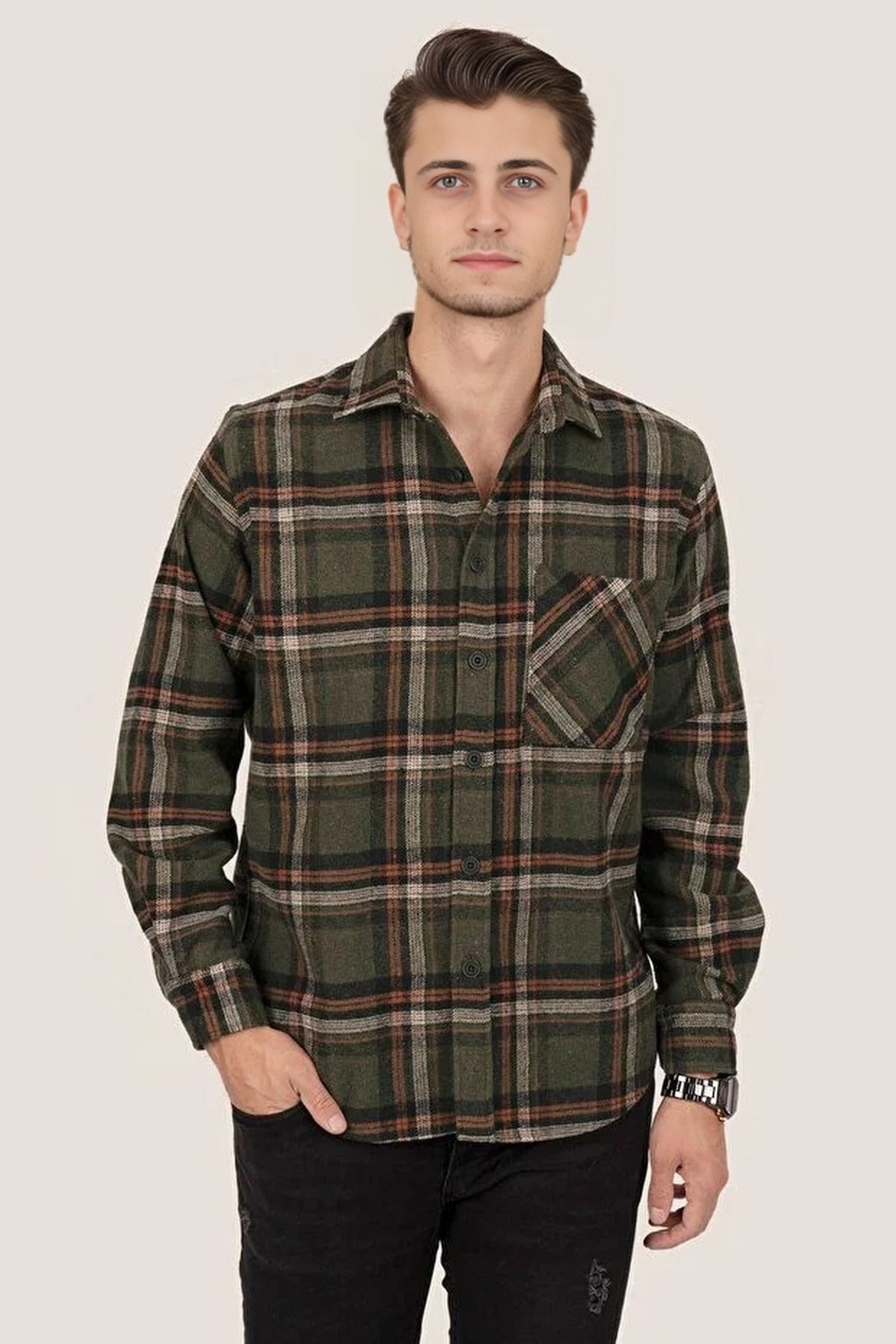 Argyle Pattern Long Sleeve Shirt