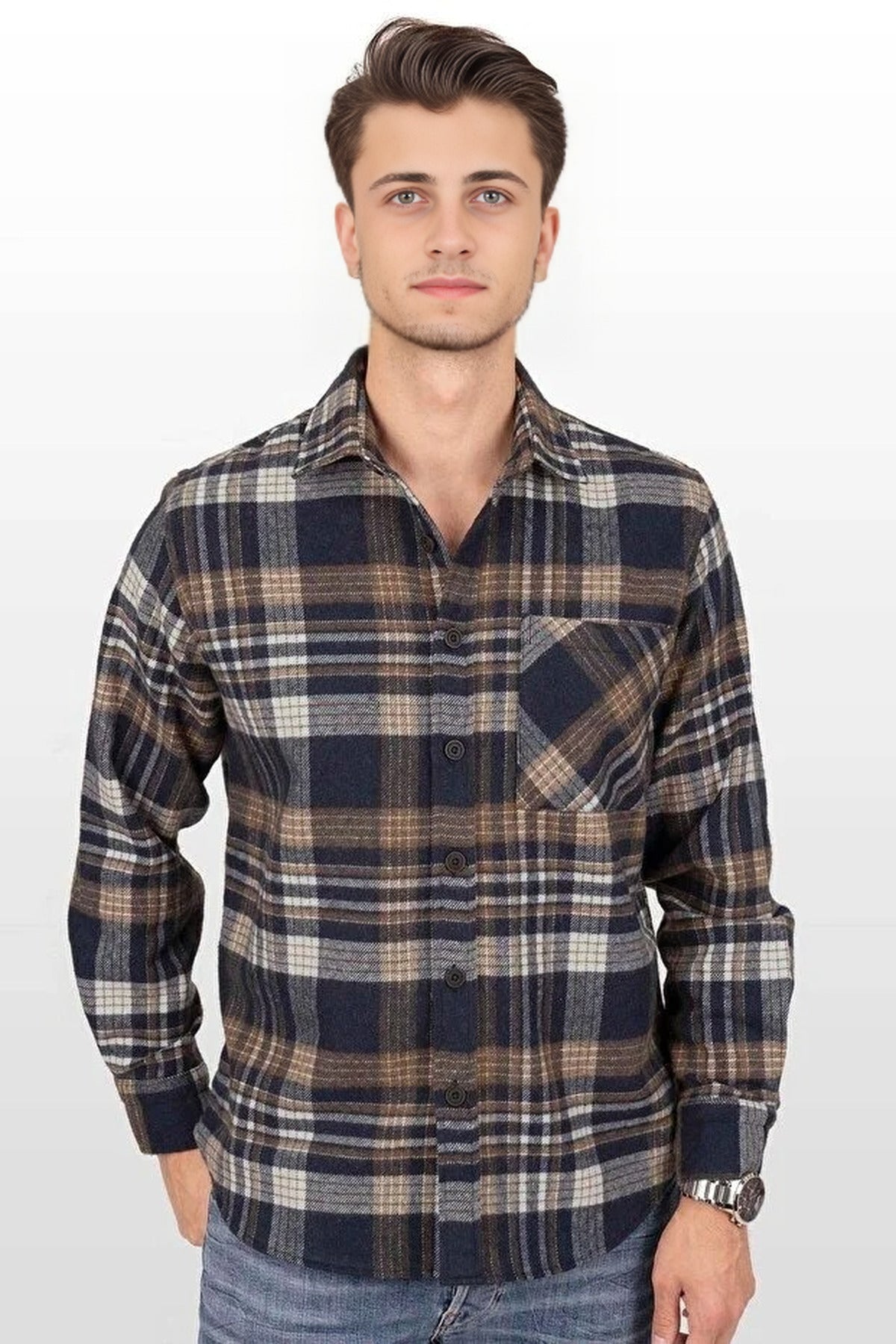 Argyle Pattern Long Sleeve Shirt