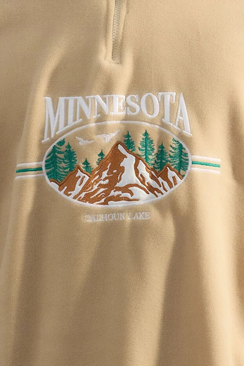 Stand Collar City Embroidery Anti-Pilling Fleece Sweatshirt