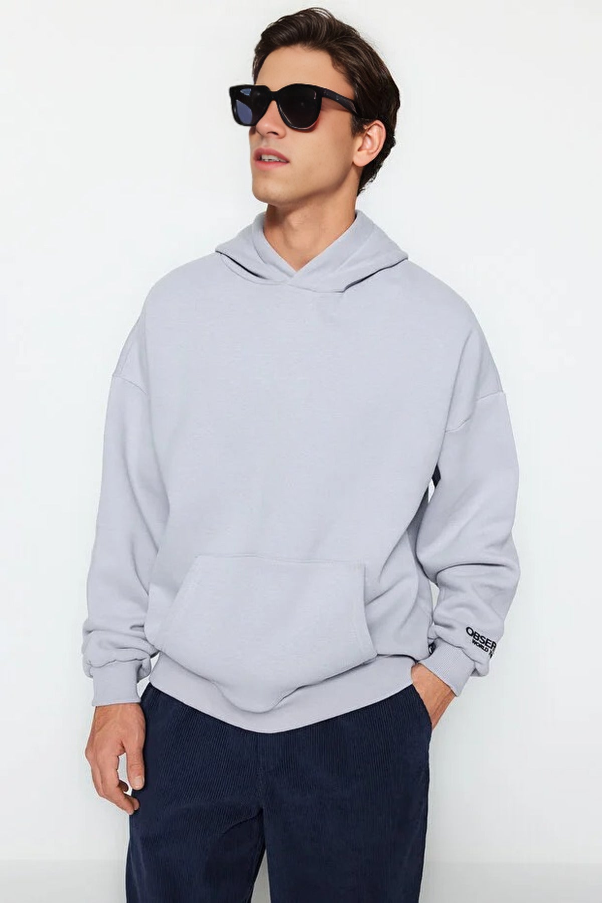 Soft Fabric Sweatshirt with Embroidered Label