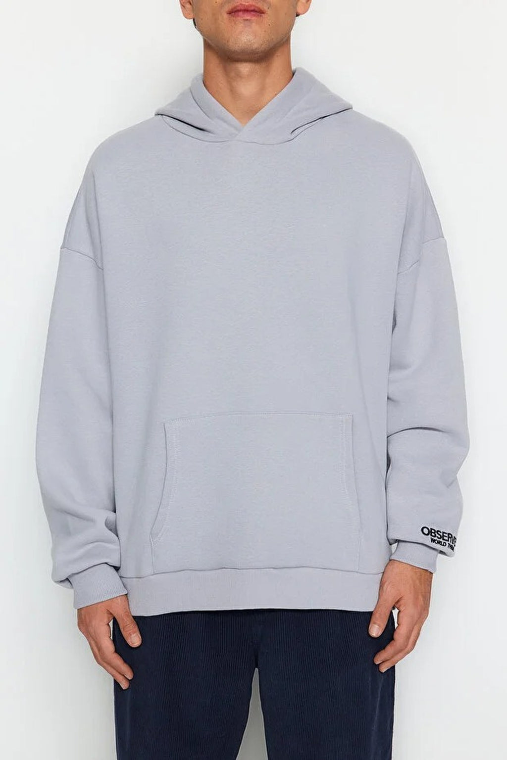 Soft Fabric Sweatshirt with Embroidered Label