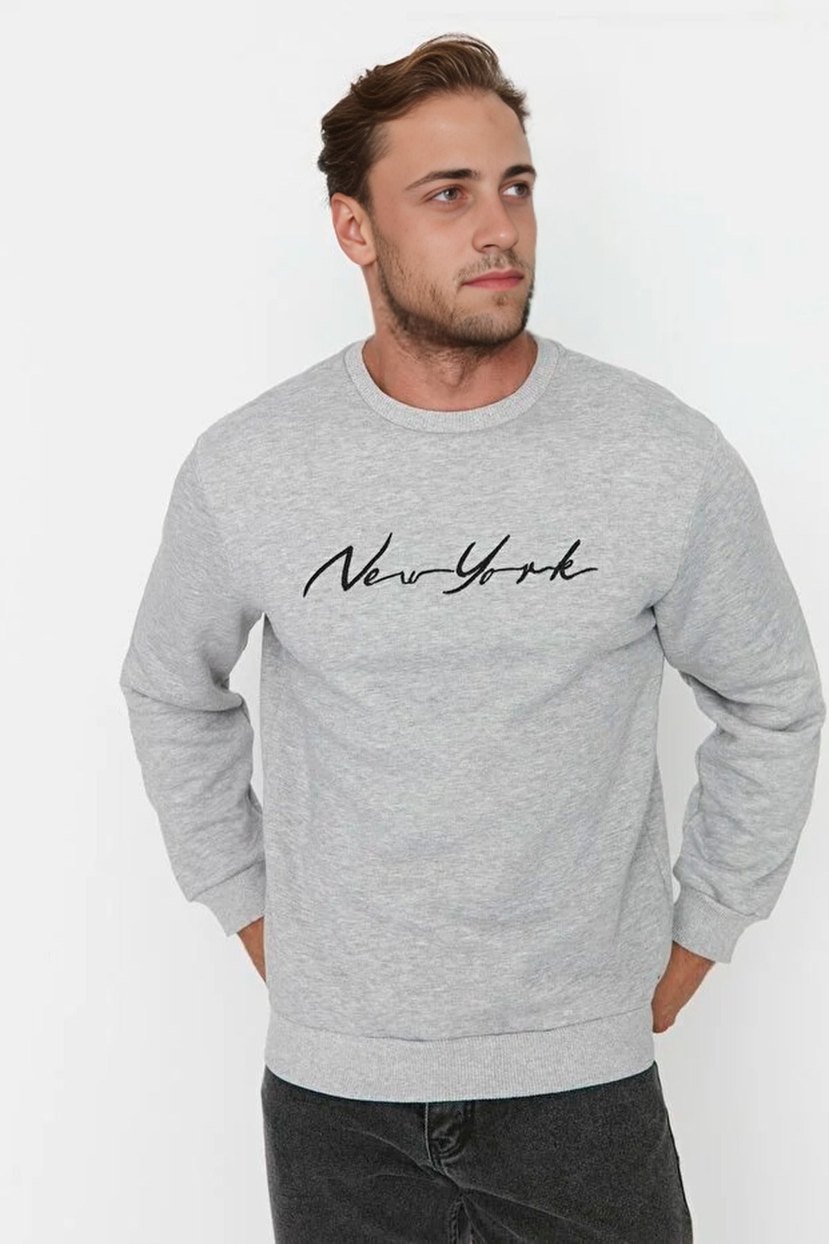 100% Cotton Regular Embroidered Polar Fleece Sweatshirt