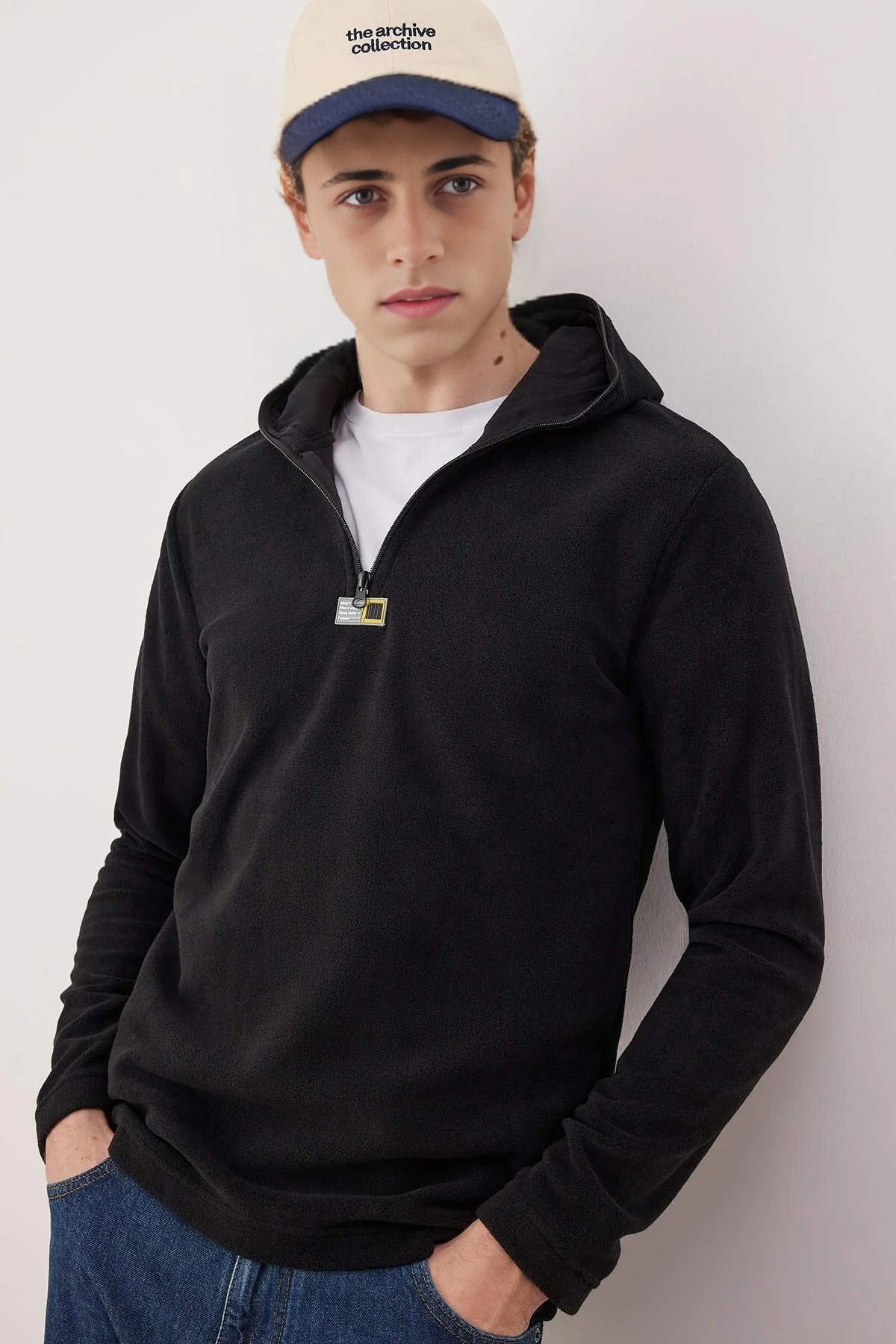Slim Fit Fleece Zippered Hooded Sweatshirt